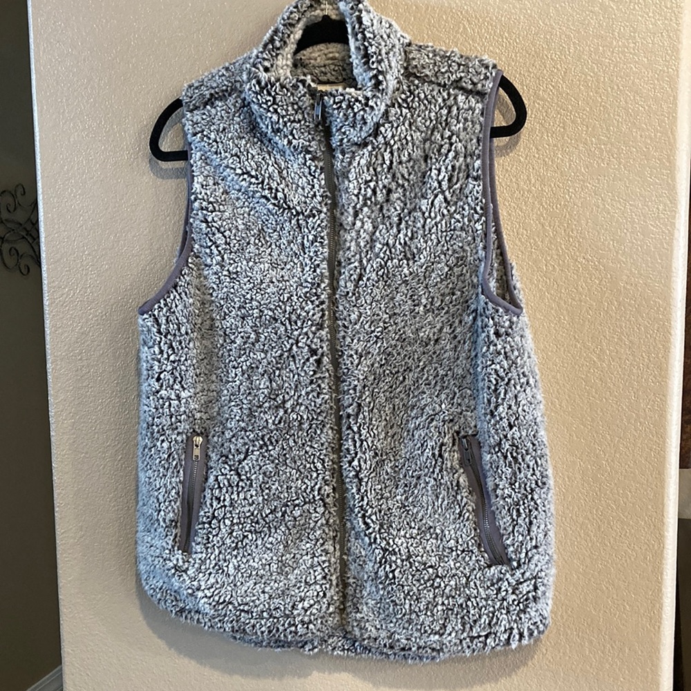 Standing Collar Faux Sheepskin Vest